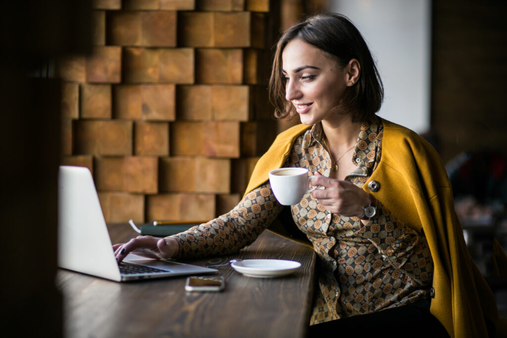 business woman with laptop